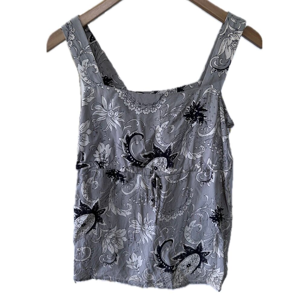 Cinnamon Girl Just Like Sugar Hawaii Paisley Floral Empire Front Tie Tank Top 6